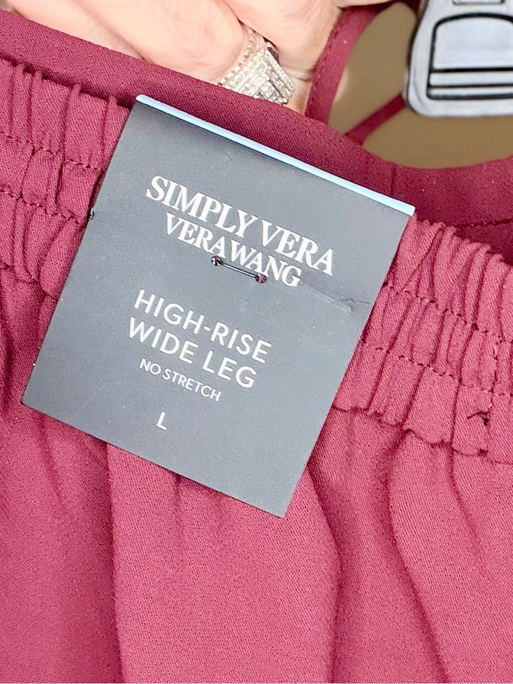 Simply Vera Vera Wang large Wine pants with Drawstring Waist - Picture 3 of 6